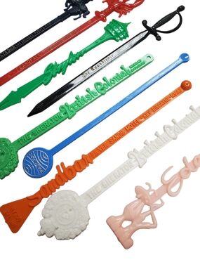 Vintage Mid-Century Resort & Hotel Swizzle Stick Lot (9 Pieces)